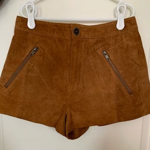 Brown suede shorts